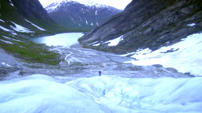 A glacier-fed lake.