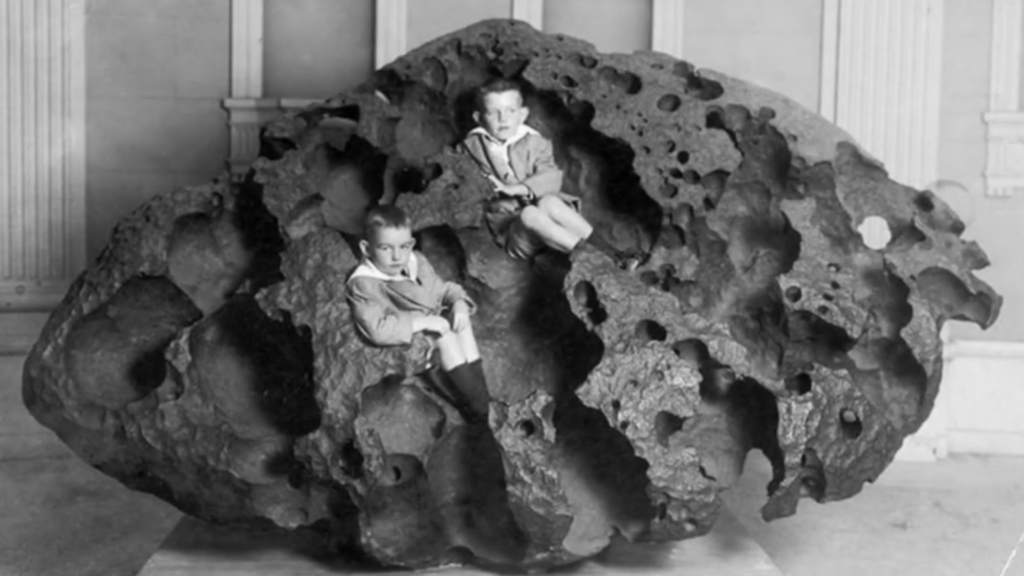 The Willamette Meteorite, probably circa 1905.