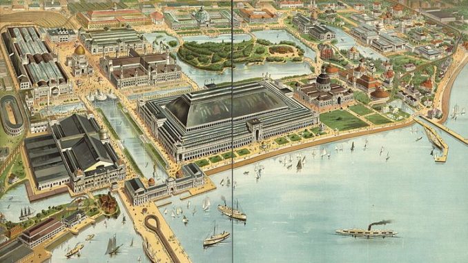 Bird's eye view of the World's Columbian Exposition, Chicago, 1893 (Jackson Park).