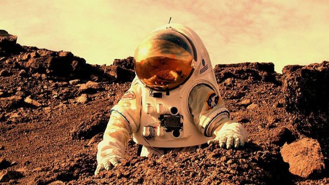 Artist's concept of an astronaut working on Mars. Image: NASA