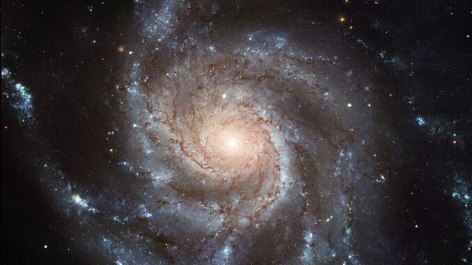 Spiral galaxy Messier 101, also known as NGC 5457, nicknamed the Pinwheel Galaxy.